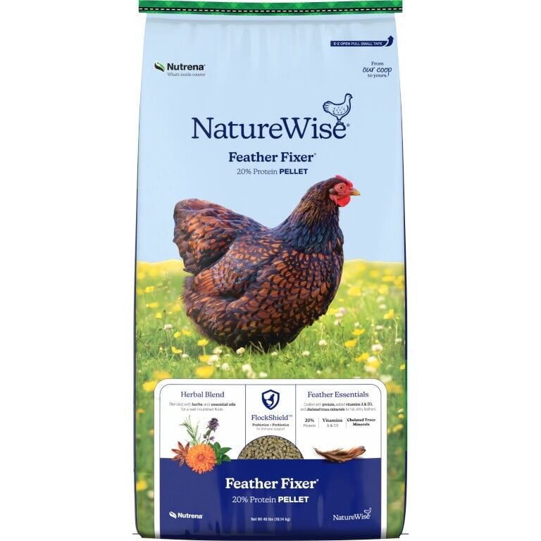 Nutrena NatureWise 20% Protein Feather Fixer Pellet Poultry Feed, 40-Lb