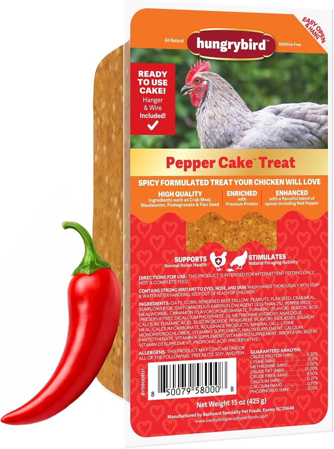 Hungrybird Pepper Cake Treat, 15 oz.