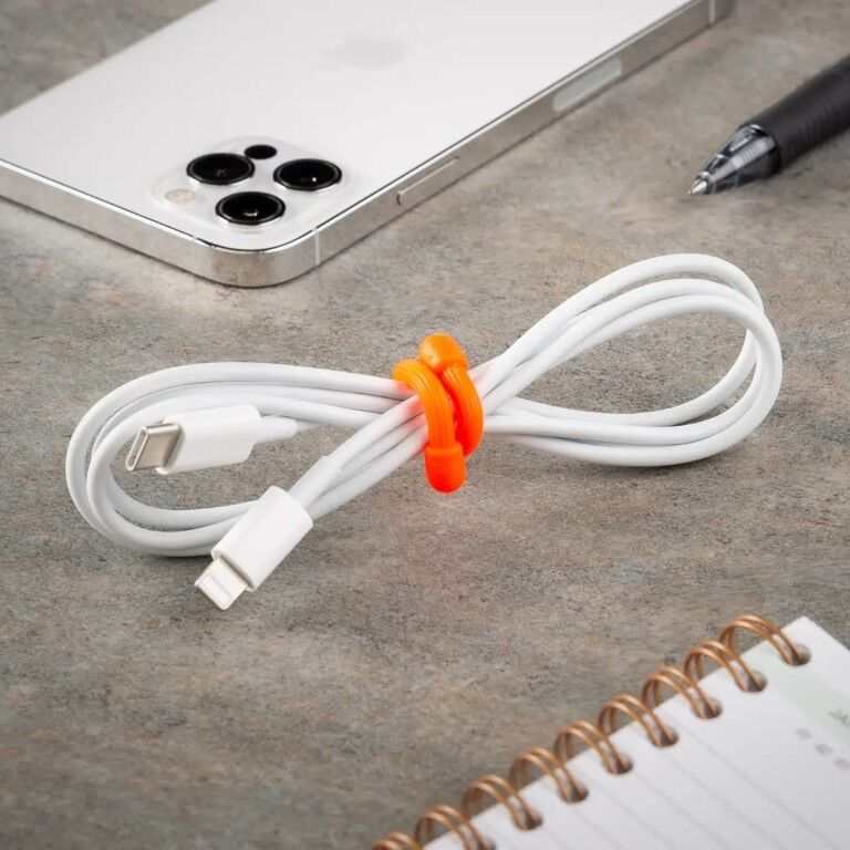 Nite Ize Black Gear Tie Original Reusable Rubber Twist Tie, 6-In, 2-Pk