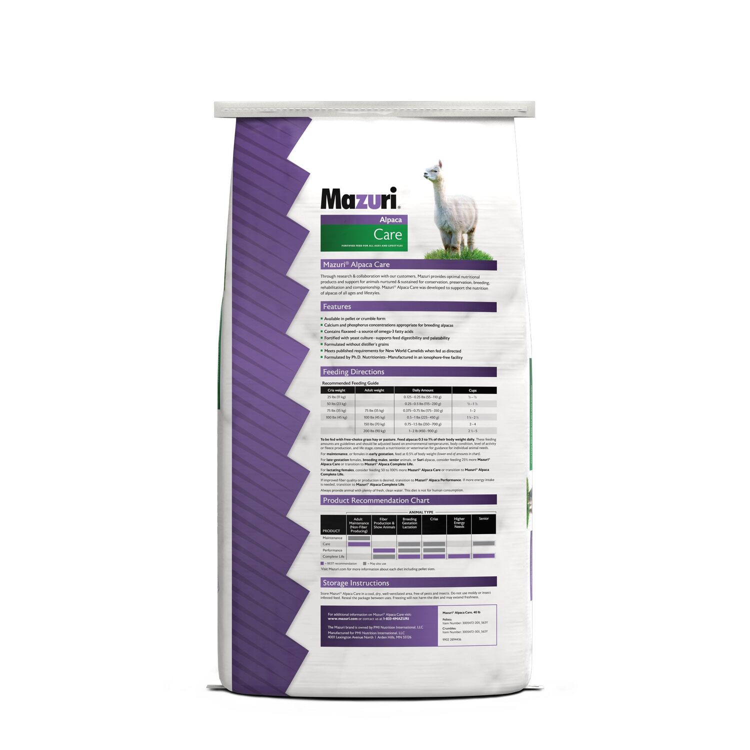 Mazuri Alpaca Care Pellet Food, 40-Lb