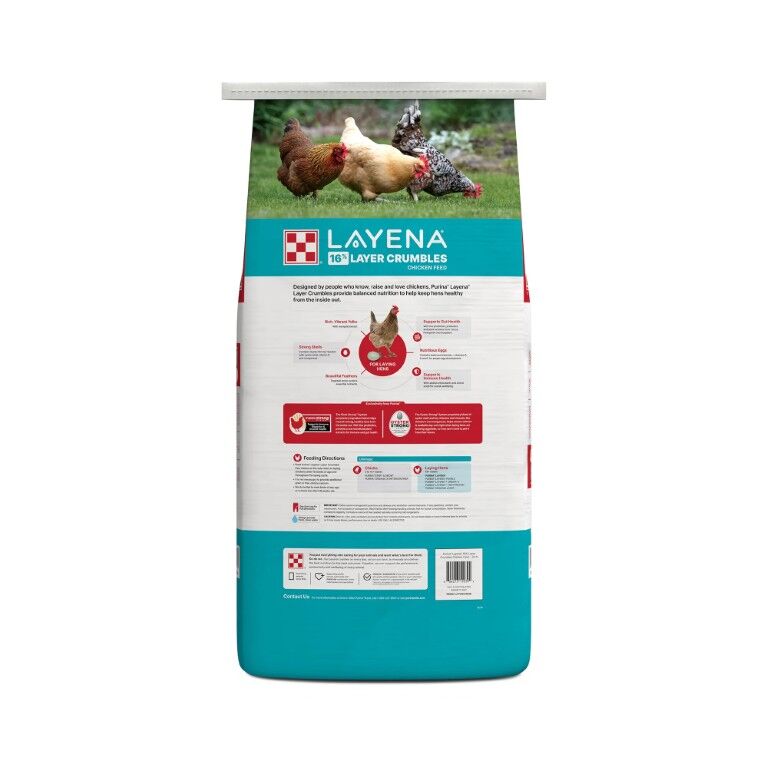 Purina Layena Crumbles 16% Layer Hen Feed, 50-Lb