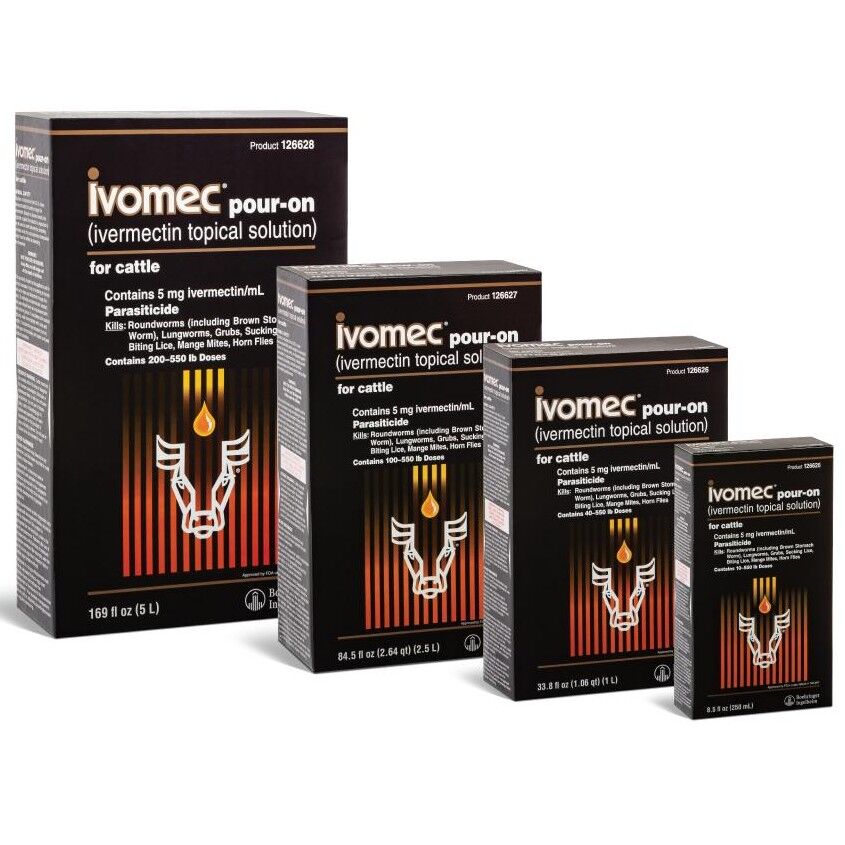 Boehringer Ingelheim Ivomec Pour-On Ivermectin Topical Solution For Cattle, 2.5-L