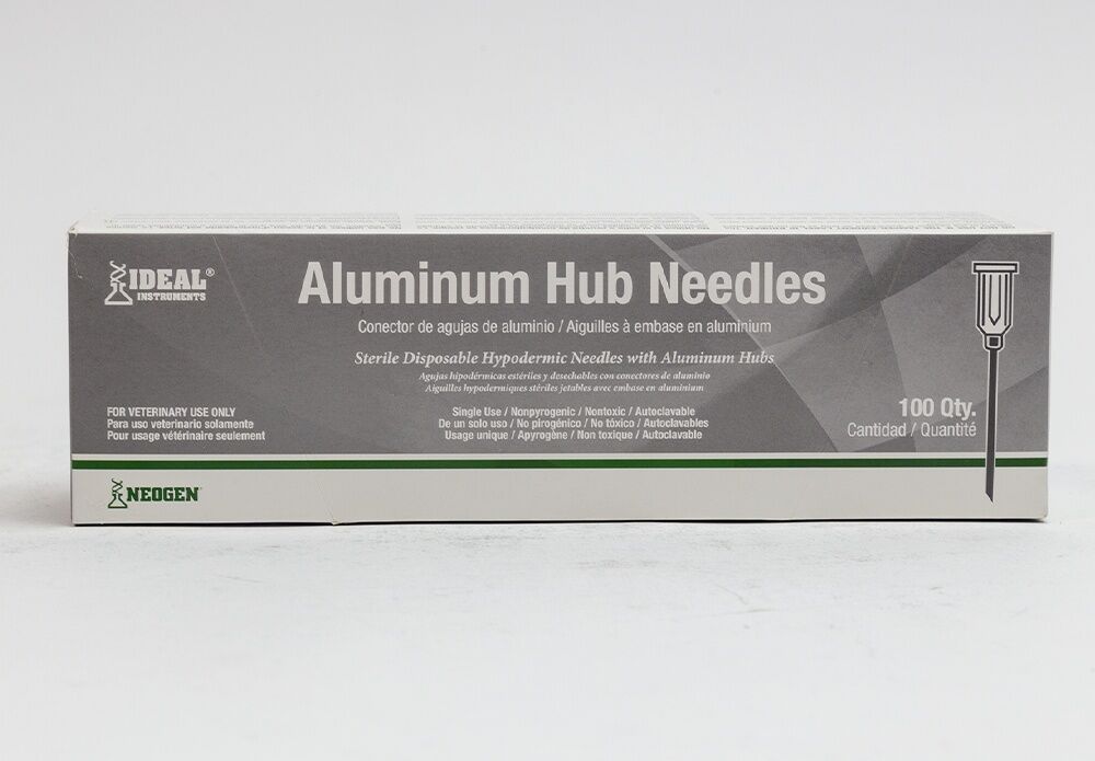 Neogen Ideal Aluminum Hub Needle, 20G X 1.5-In, 100-Ct
