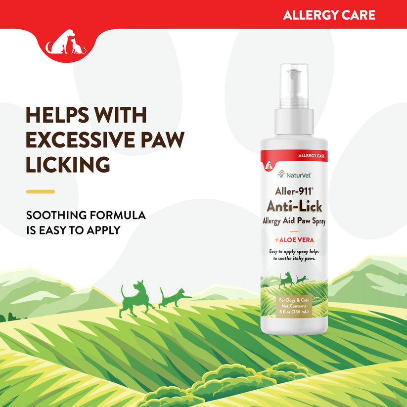 NaturVet Aller-911 Anti-Lick Paw Spray, 8-Oz