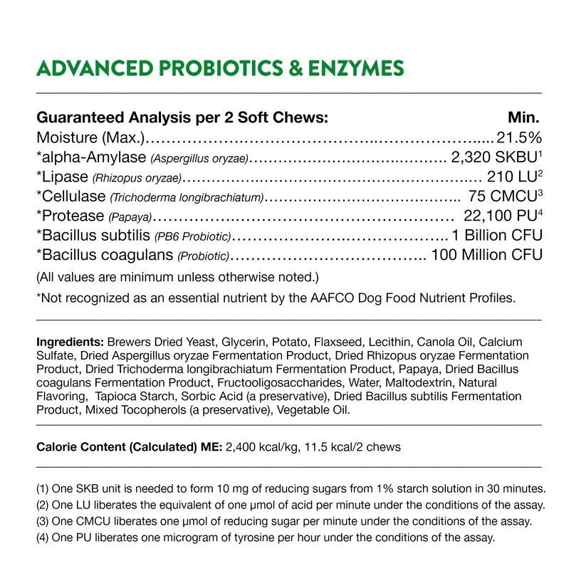 NaturVet Advanced Probiotics & Enzymes Soft Chews, 120-Ct