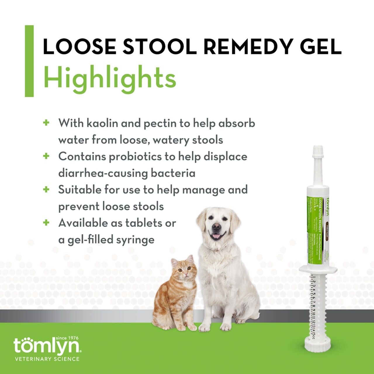 Tomlyn Loose Stool Remedy Gel for Dogs & Cats, 15-CC
