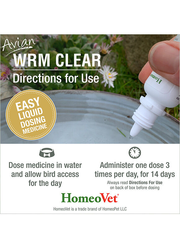 HomeoVet Avian WRM Clear Worm Treatment, 15-ml