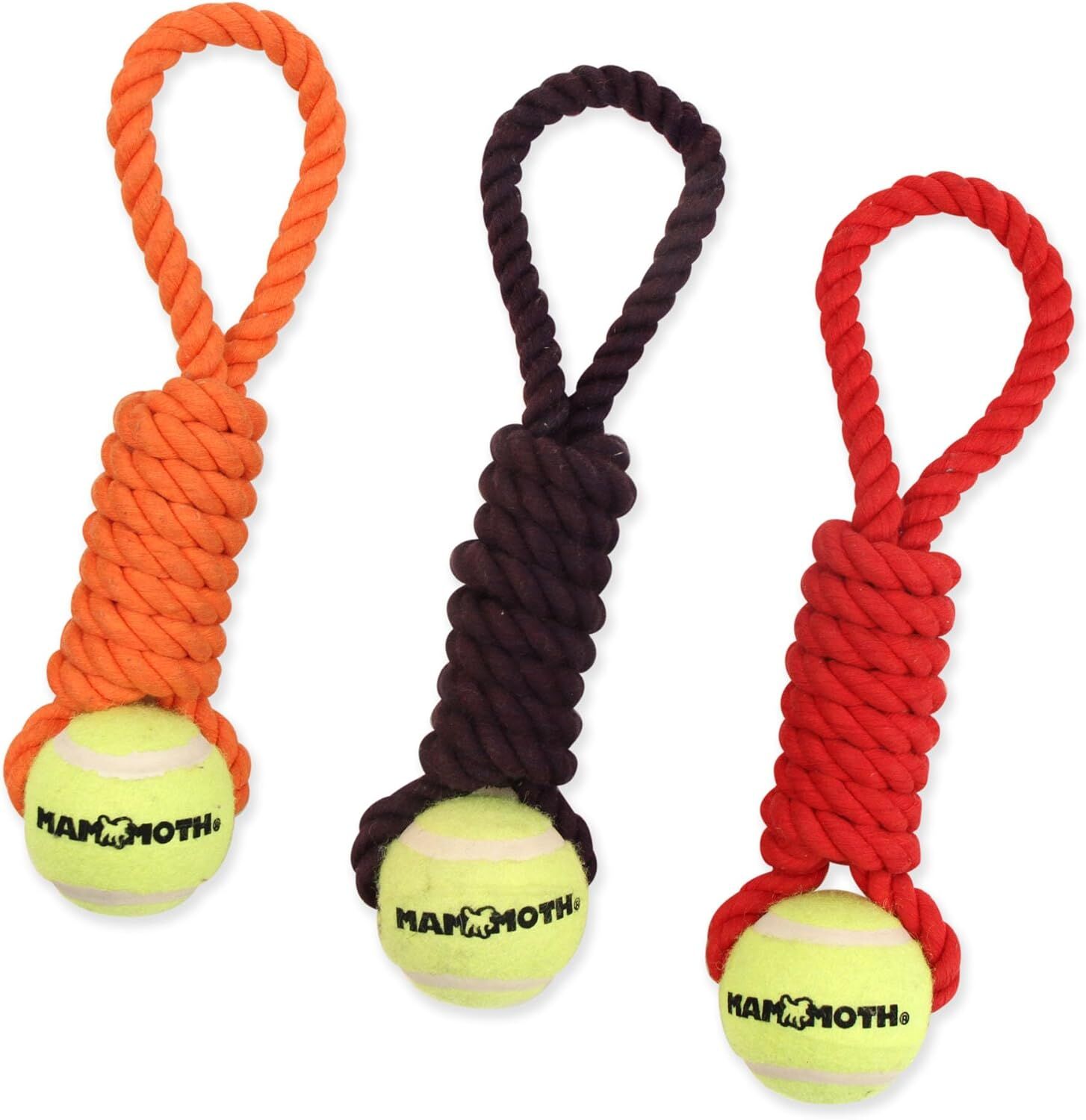 Mammoth Medium 12-In Twister Pull Tug w/Tennis Ball Dog Toy