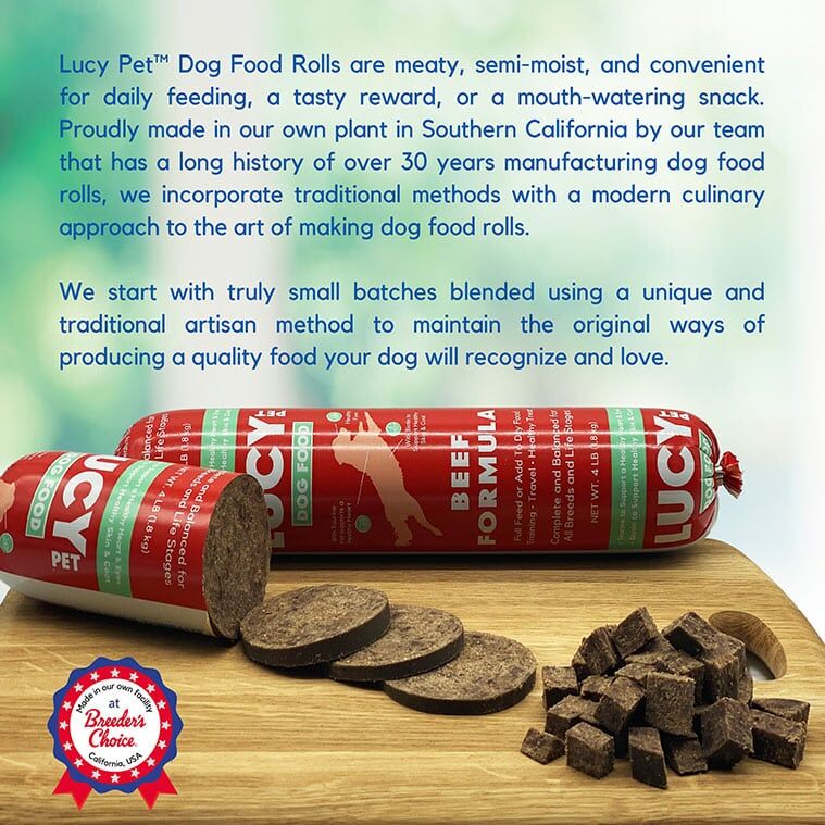Lucy Pet Original Recipe Beef Formula Dog Food Rolls, 2.75-Oz