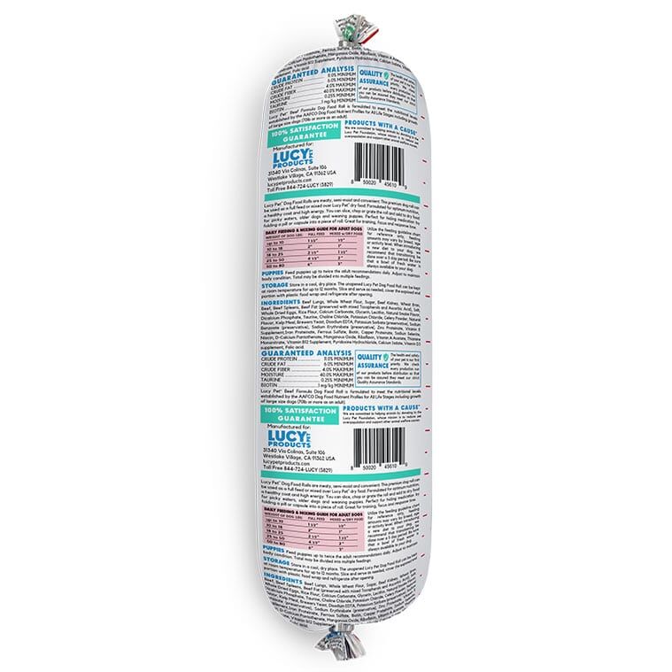 Lucy Pet Original Recipe Beef Formula Dog Food Rolls, 2.75-Oz