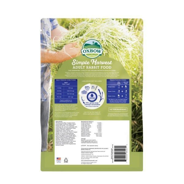 Oxbow Simple Harvest Adult Rabbit Food, 4-Lb