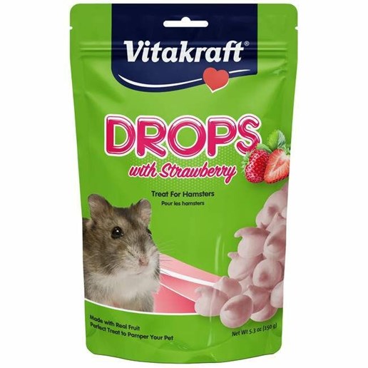Vitakraft Drops With Strawberry Hamster Treats - 5.3 oz