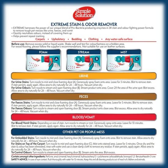 Simple Solution Extreme Stain and Odor Remover, 1-Gal