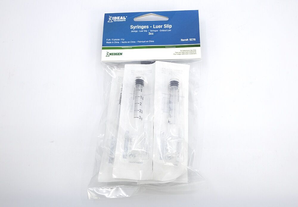 Neogen Ideal Luer Slip Disposable Syringes, 3-cc, 6-Pk