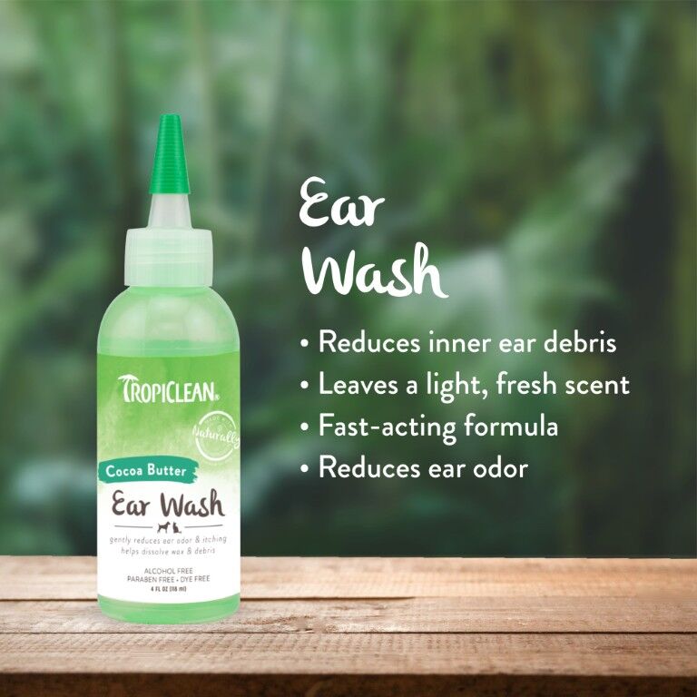 TropiClean Alcohol Free Ear Wash for Pets, 4-Oz
