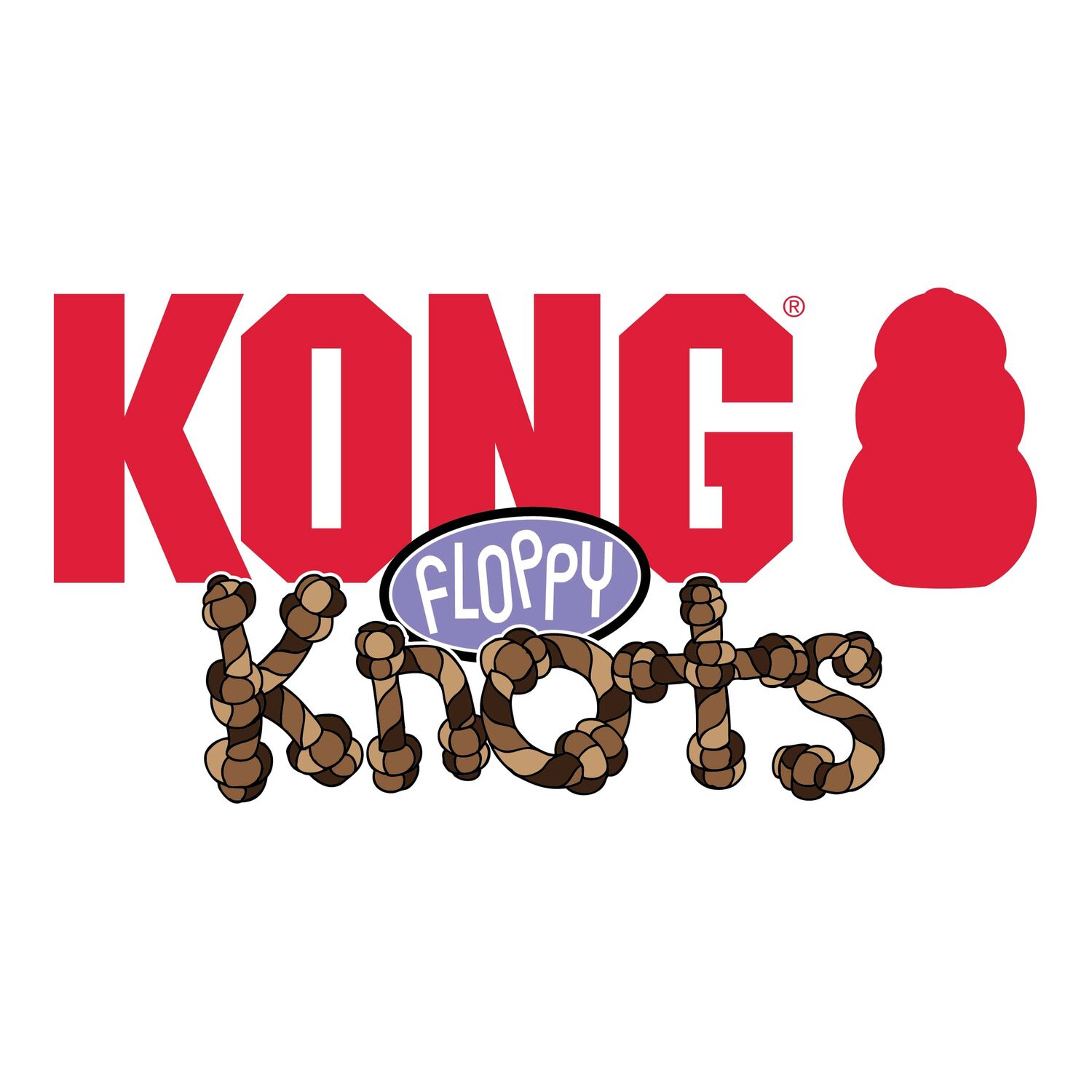 Kong Floppy Knots Hippo, 9-In X 6.75-In