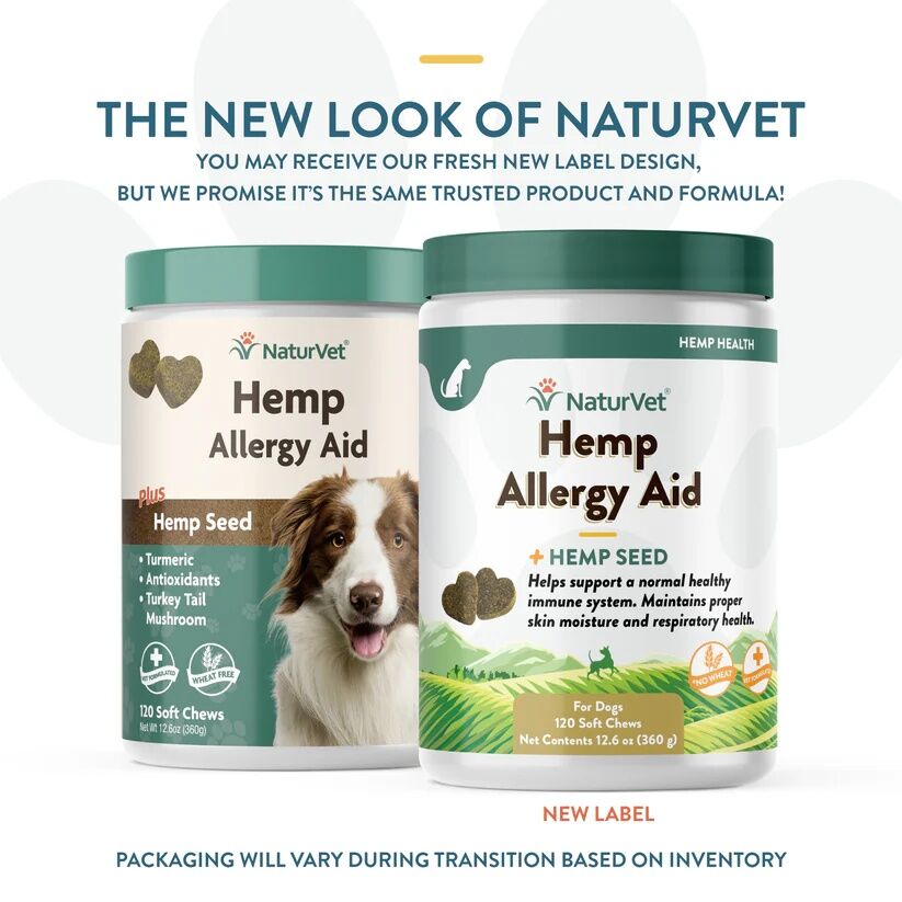 NaturVet Hemp Allergy Aid Soft Chews, 120-Ct