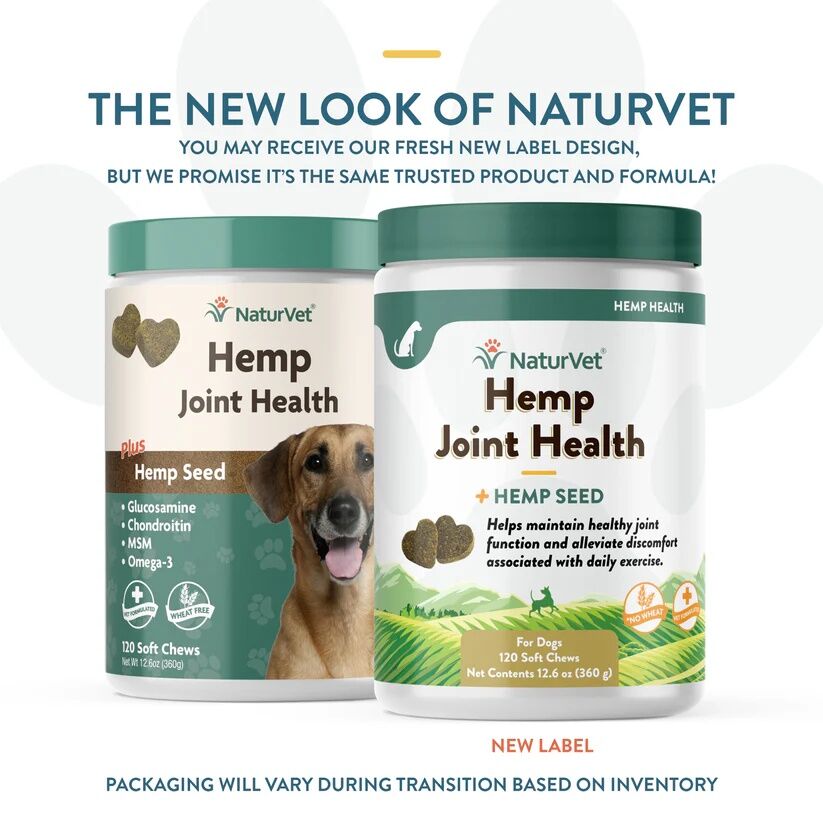 NaturVet Hemp Joint Health Dog Soft Chews, 120-Ct