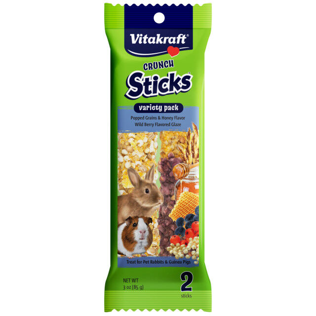 Vitakraft Crunch Sticks Rabbit/Guinea Pig Treat Variety Pack – 2 Sticks