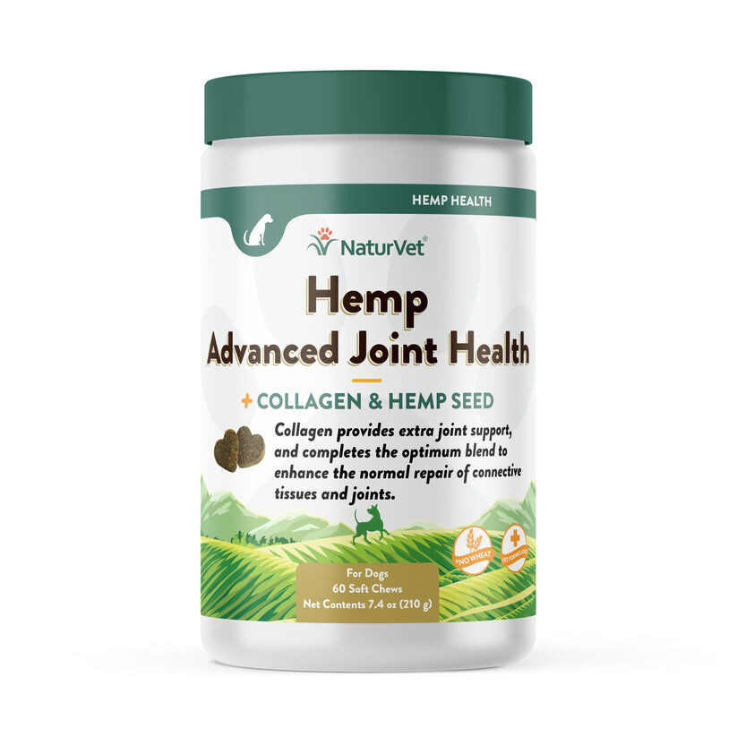 NaturVet Hemp Advanced Joint Health Soft Chews, 60-Ct