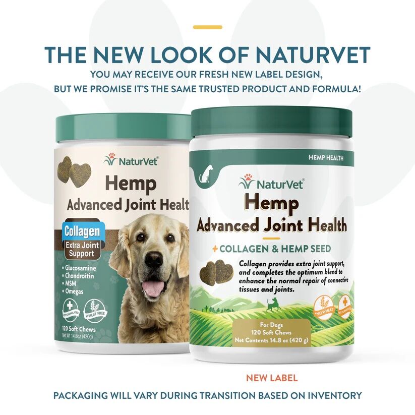 NaturVet Hemp Advanced Joint Health Soft Chews, 120-Ct