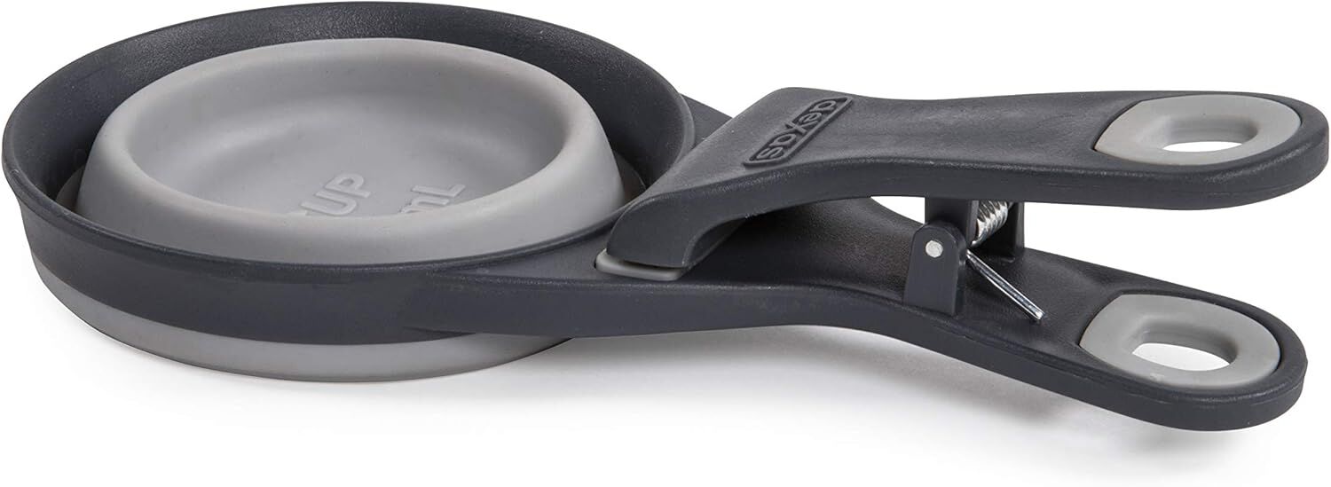 Dexas Grey Collapsible KlipScoop Dry Dog Food Scoop & Bag Clip, 1 Cup