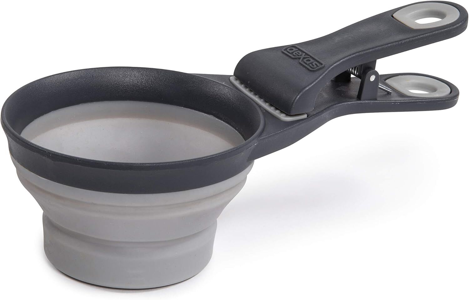 Dexas Grey Collapsible KlipScoop Dry Dog Food Scoop & Bag Clip, 1 Cup