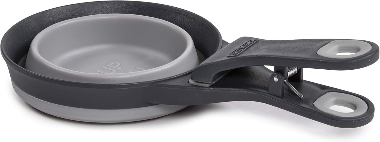 Dexas Grey Collapsible KlipScoop Dry Dog Food Scoop & Bag Clip, 2-Cups