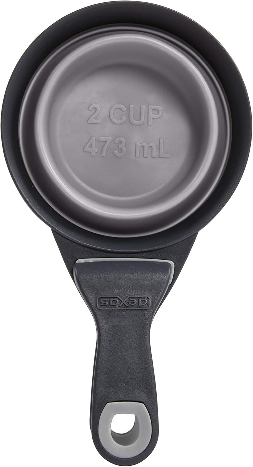 Dexas Grey Collapsible KlipScoop Dry Dog Food Scoop & Bag Clip, 2-Cups