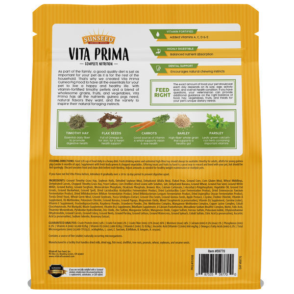 Sunseed Vita Prima Guinea Pig Food, 4-Lb