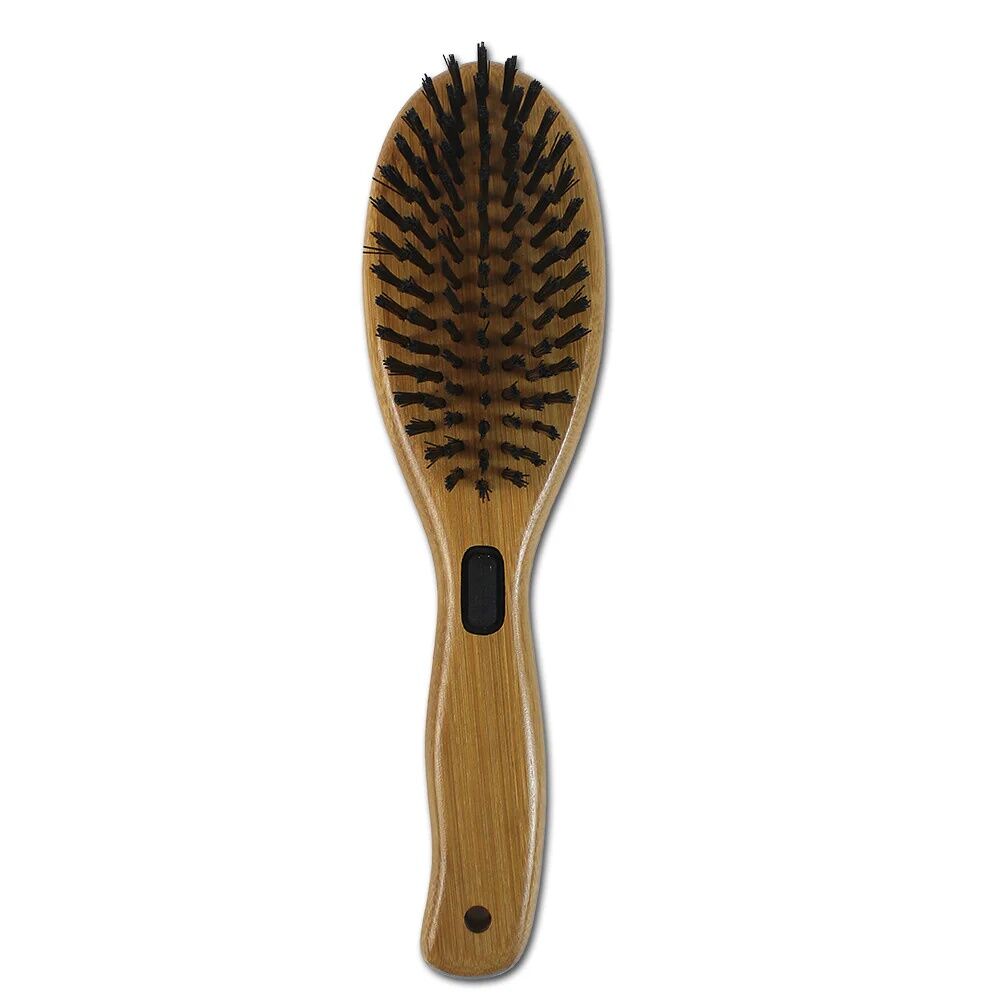 Bamboo Groom Large Combo Brush with Bristles & Stainless Steel Pins