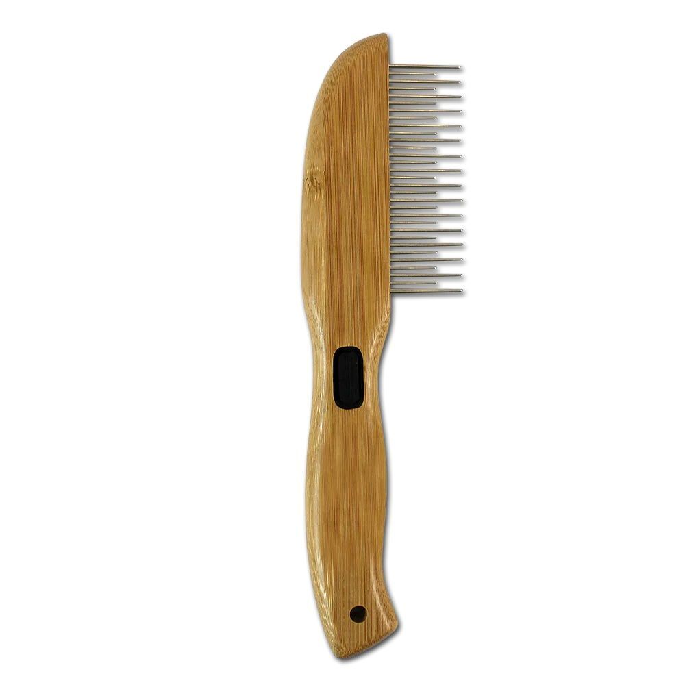 Bamboo Groom Rotating Pin Comb With 31 Rounded Pins