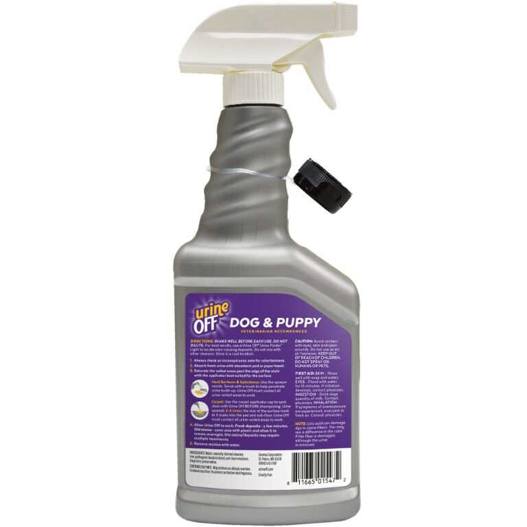 UrineOff Dog & Puppy Formula with Hard Surface Sprayer & Carpet Applicator Cap, 16.9-Oz