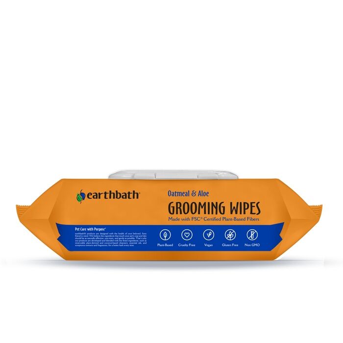 EarthBath Oatmeal & Aloe Grooming Wipes, 100-Pk