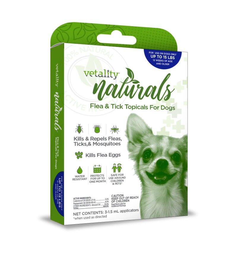 Vetality Naturals Flea & Tick Topicals For Dogs Up To 15-Lb