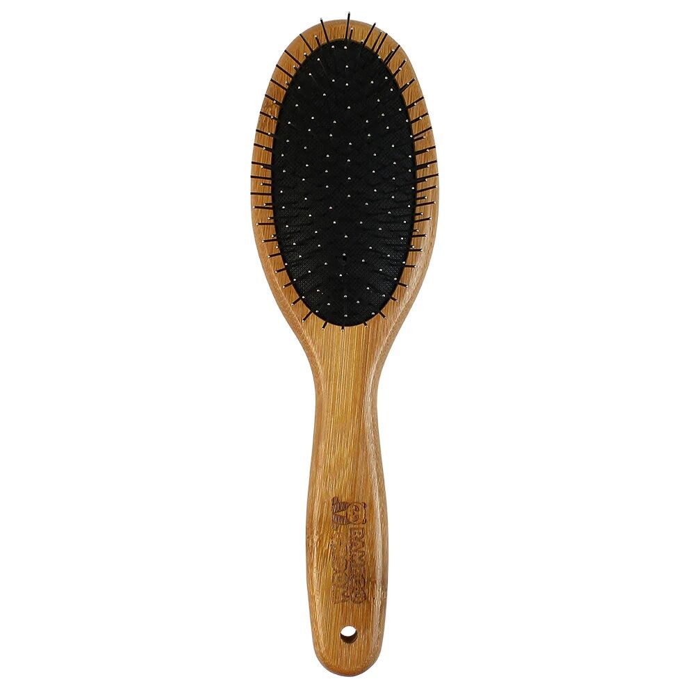 Bamboo Groom Large Oval Pin Brush With Stainless Steel Pins