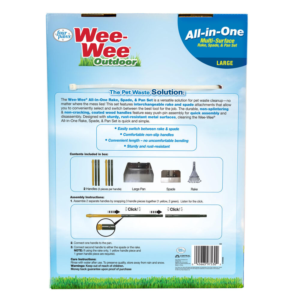 Four Paws Wee-Wee Rake, Spade, & Pan Scooper Set, Large