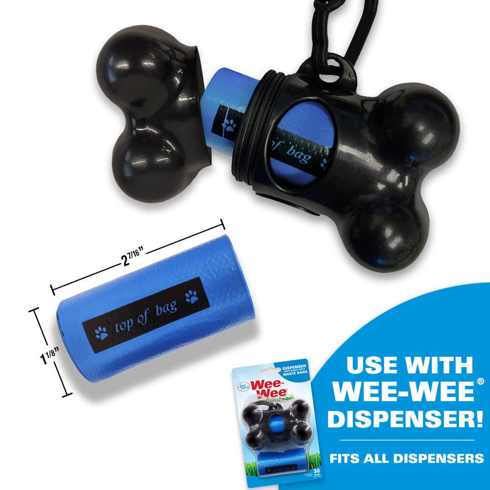 Four Paws Wee-Wee Outdoor Bone Shape Dispenser With Heavy Duty Waste Bags, 30-Ct