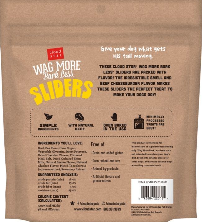Cloud Star Wag More Bark Less Sliders Beef Cheeseburger Recipe, 8-Oz