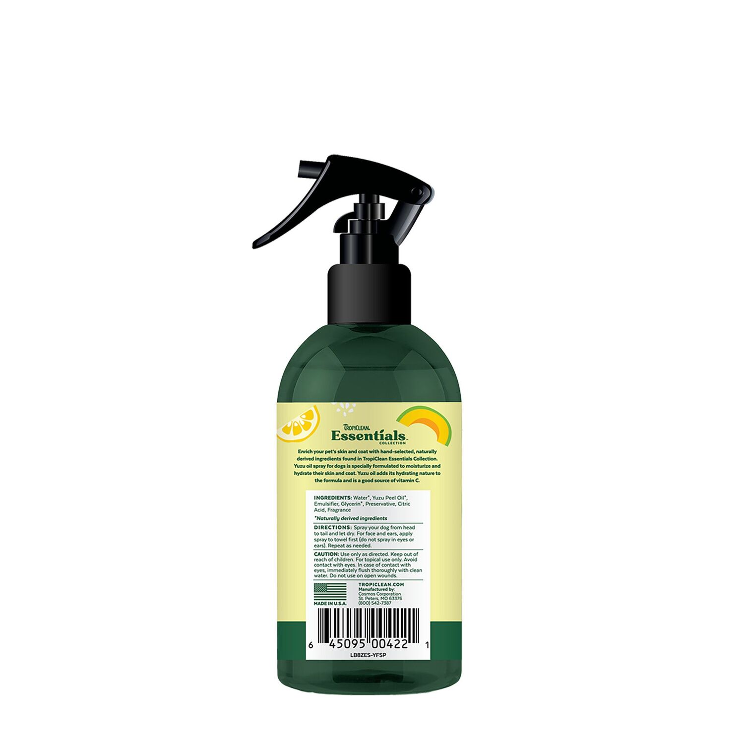 Tropiclean Essentials Yuzu Oil Refreshing Spray for Dogs, 8-Oz