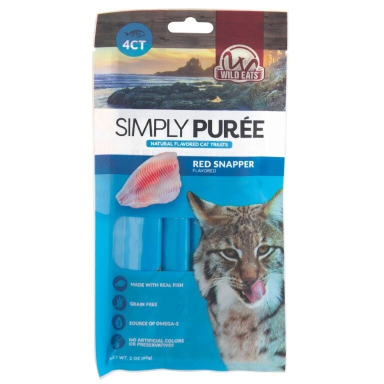 Wild Eats Simply Puree Red Snapper Cat Treats, 2-Oz