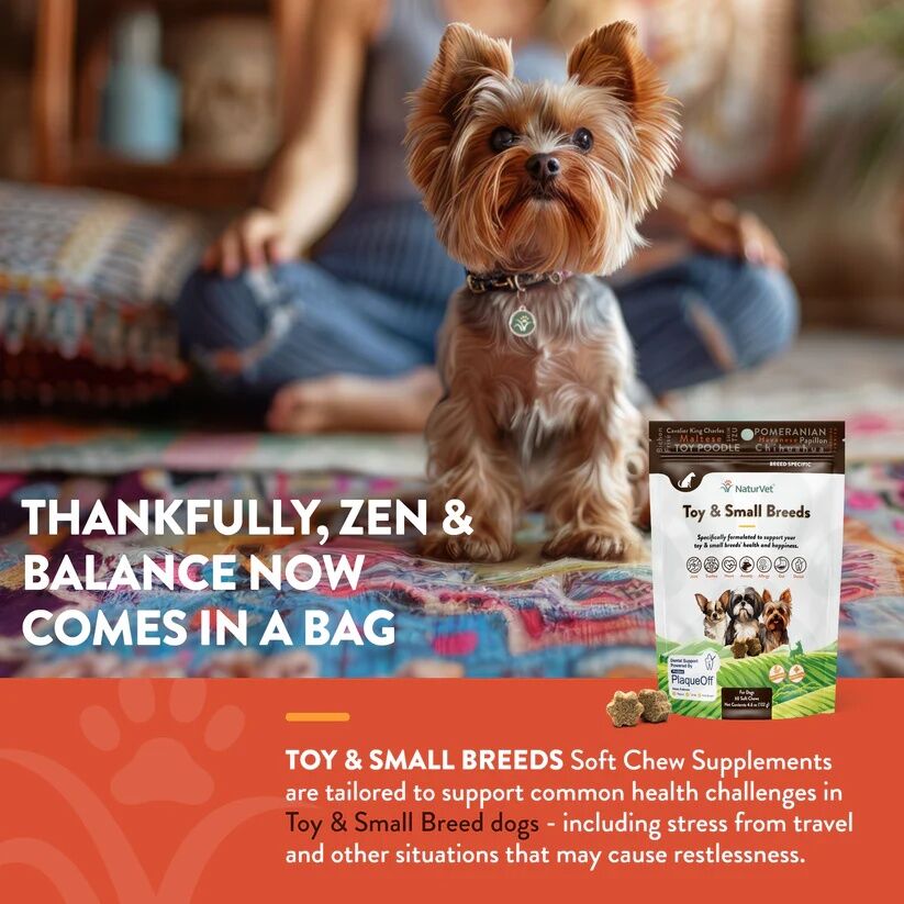 NaturVet Breed Specific Toy & Small Breed Dogs Soft Chews, 60-Ct