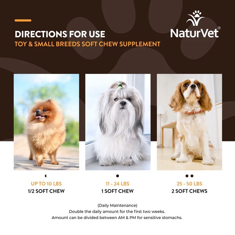 NaturVet Breed Specific Toy & Small Breed Dogs Soft Chews, 60-Ct