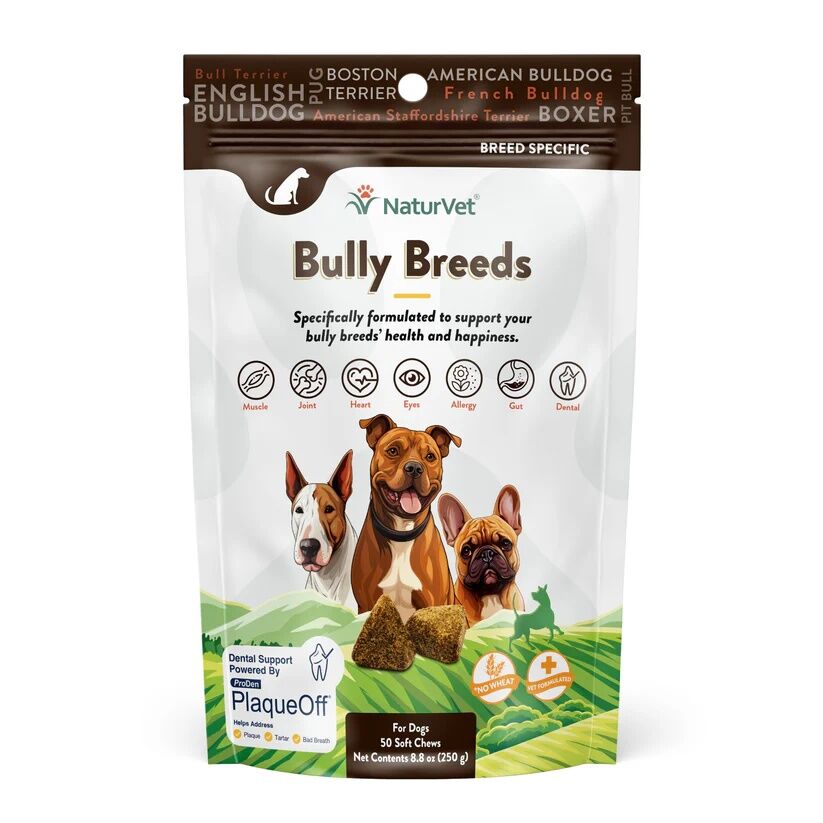 NaturVet Breed Specific Bully Breed Dogs Soft Chews, 50-Ct