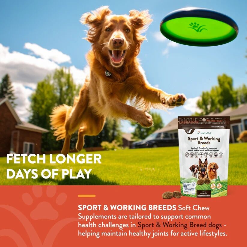 NaturVet Breed Specific Sport & Working Breed Dogs Soft Chews, 50-Ct