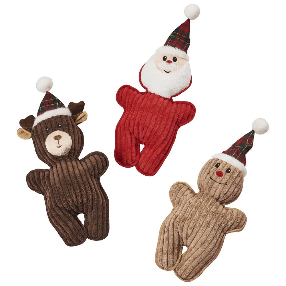 SPOT Holiday Buffalo Buddies Assortment Dog Toy, 14-In