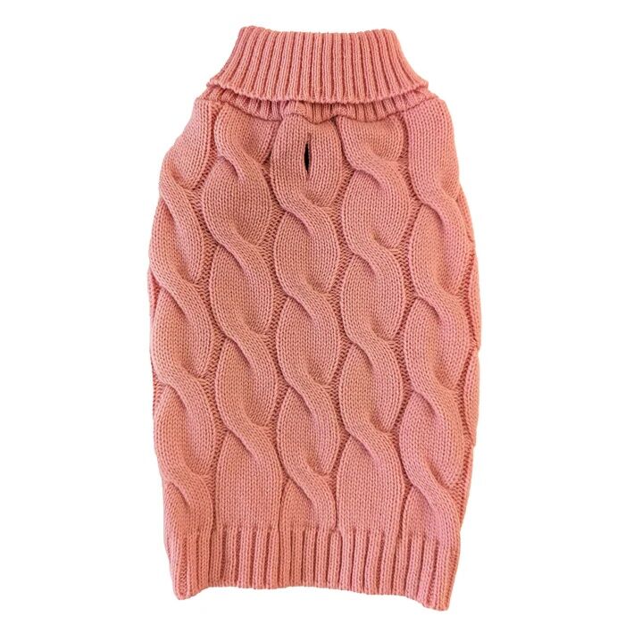 Ethical Pet Fashion Pet Medium Cotton Candy Pink Twisted Cable Sweater