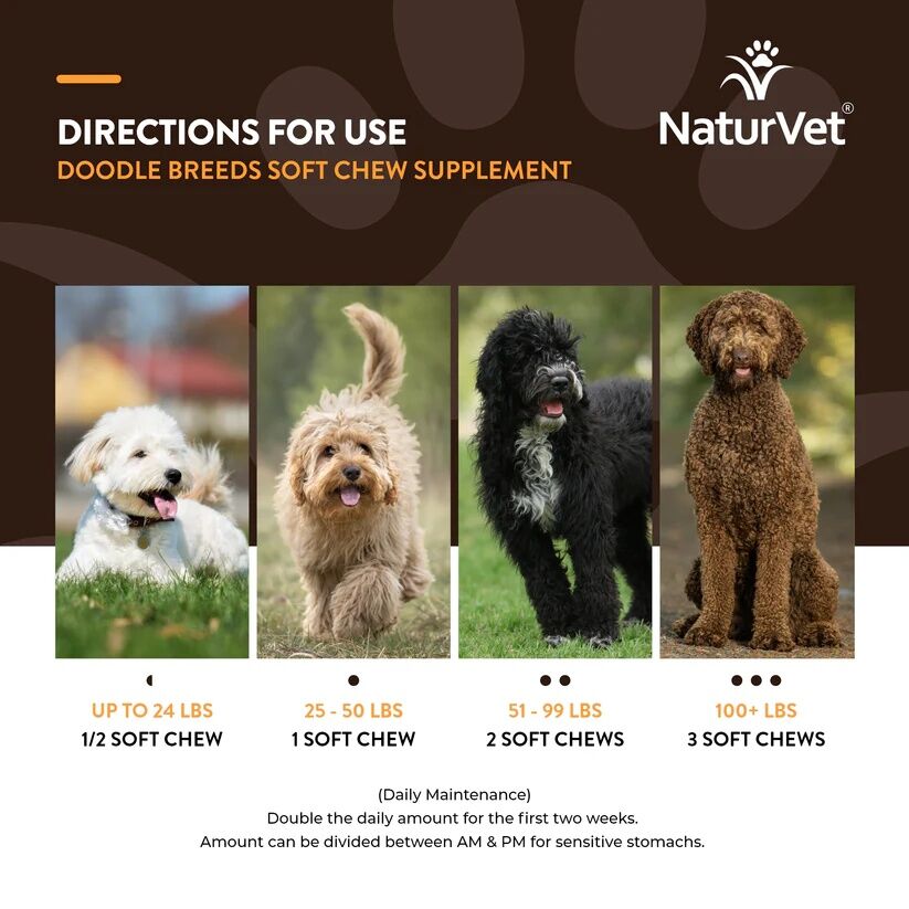 NaturVet Breed Specific Doodle Breed Dogs Soft Chews, 50-Ct