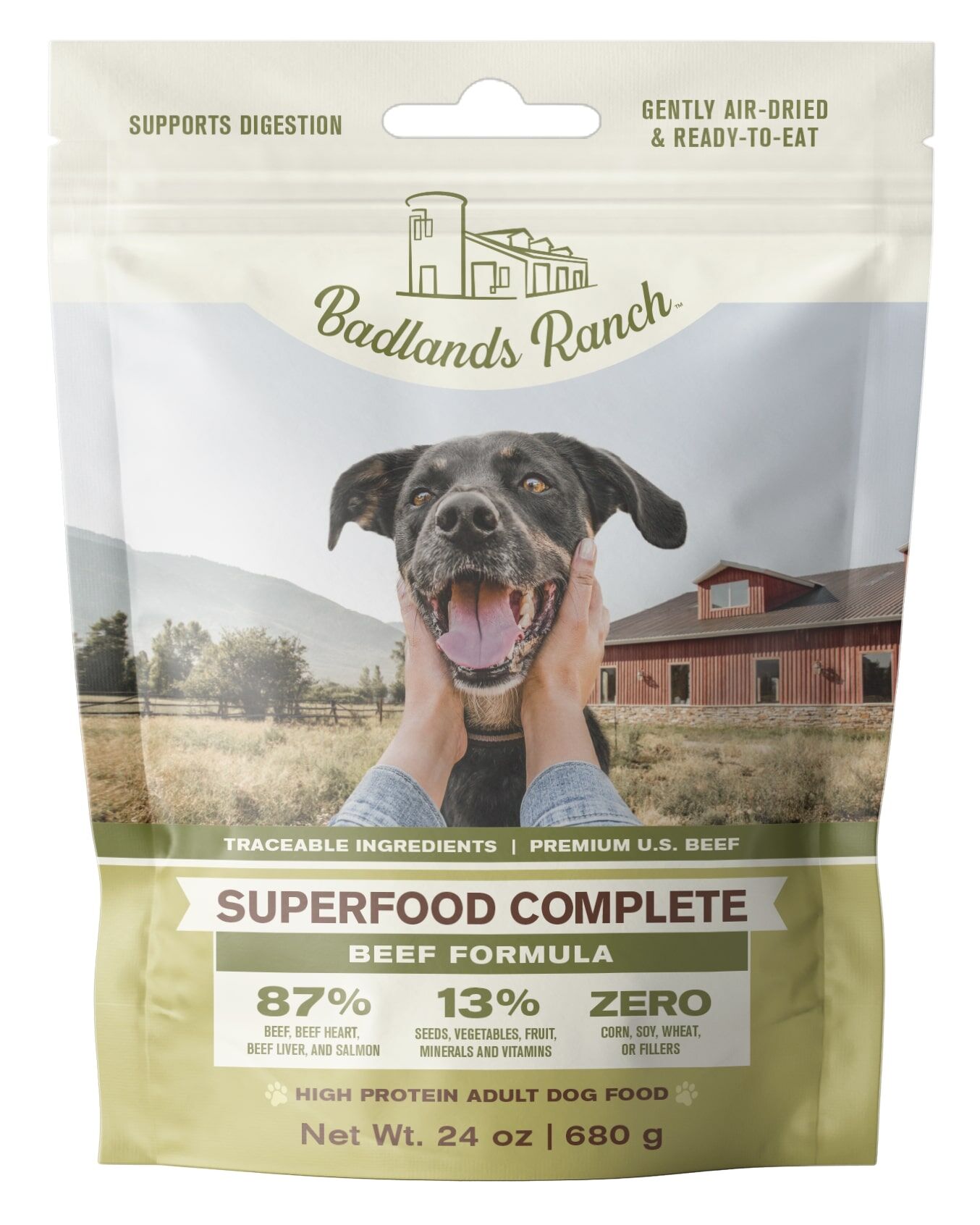 Badlands Ranch Superfood Complete Beef Dog Food, 24-Oz