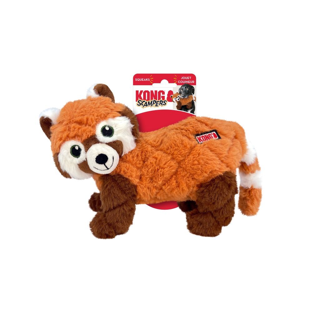 KONG Scampers Red Panda Dog Squeaker Toy